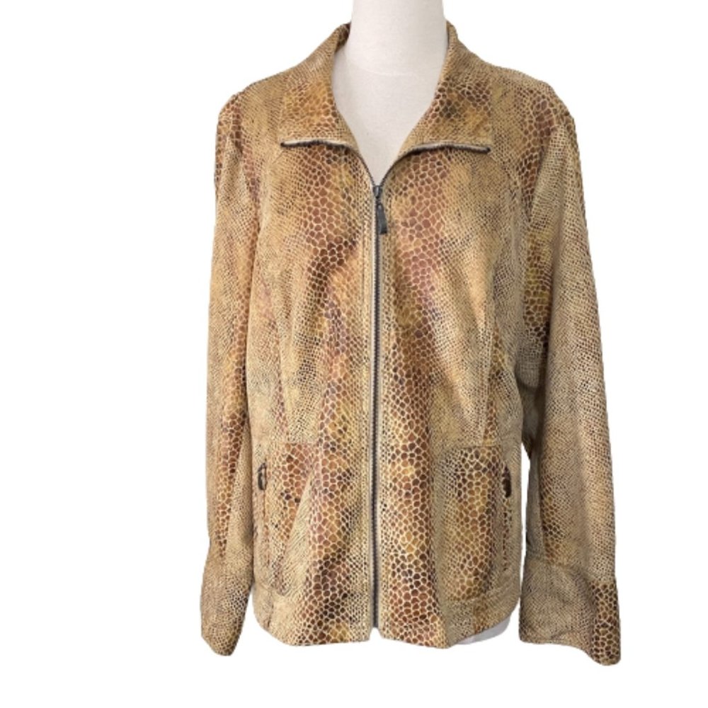Dialogue Snakeskin Print Jacket Size XL